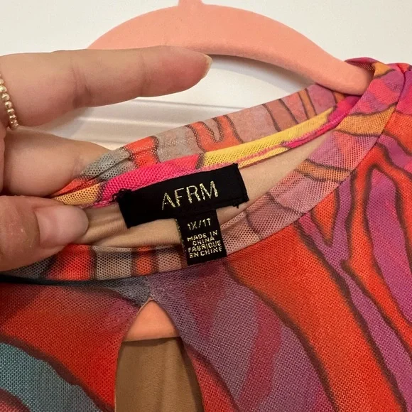 AFRM Marilyn Bodysuit in Multicolor Zebra 1X - Picture 4 of 5